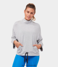 Clothing Heathered Grey Manduka Upward Mockneck Pullover Women PJDZT117